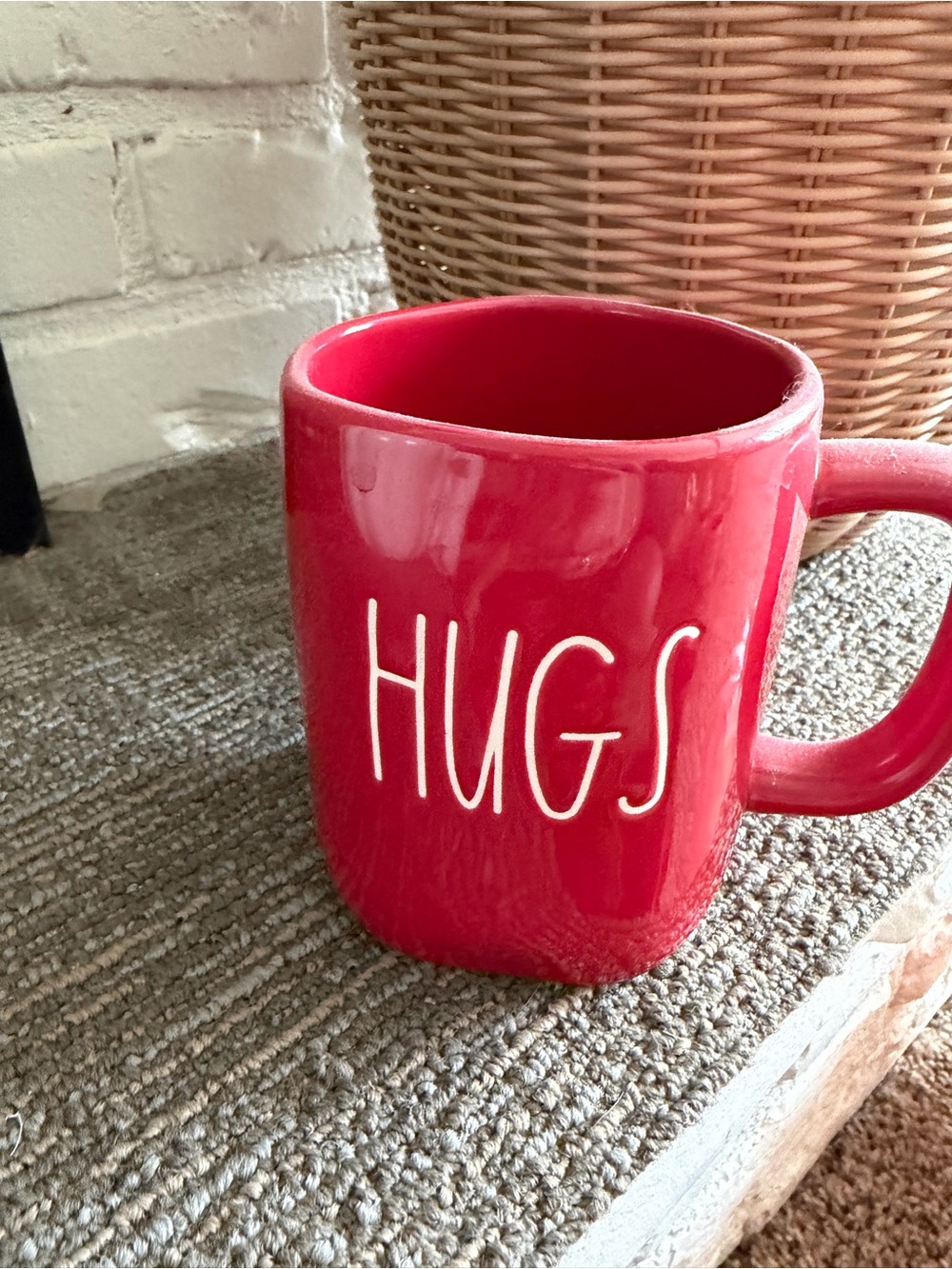Rae Dunn Red HUGS Ceramic Mug